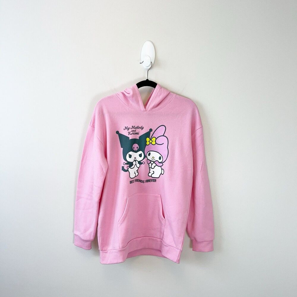 Sanrio My Melody And Kuromi Sanrio Pink Hoodie Sweatshirt Juniors Size XXL NWT’s